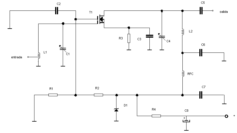 Preamplificador recepción RF para 140-150 Mhz 
